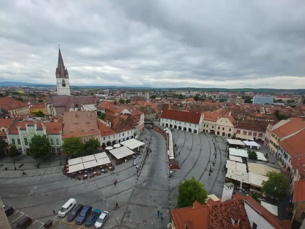 Centrum Sibiu z vyhliadkovej veže