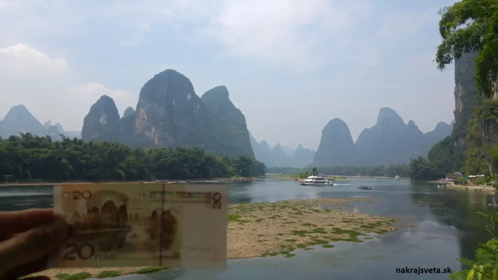 cestovanie do Číny guilin bankovka