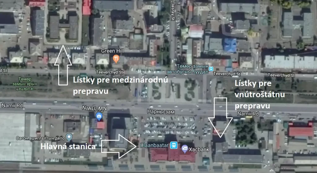 mapa trasy pre listok v Mongolsku